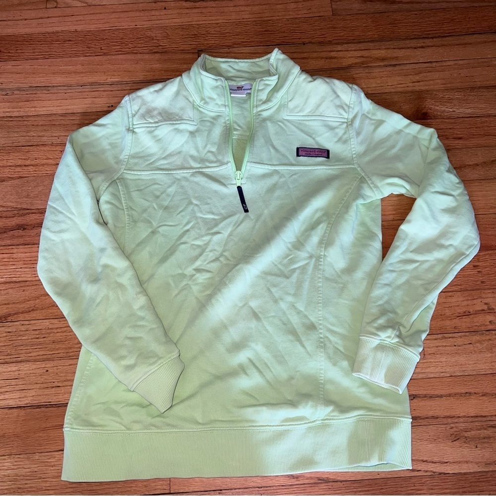 7 Lime Green vineyard vines 1/4 zip